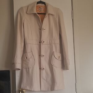 Tulle Cream Trench Coat for Women